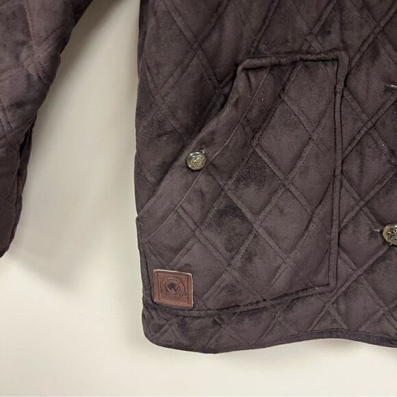 - Ralph Lauren brown quilted suede feel jacket    2P - Picture 2 of 7
